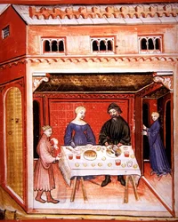 Nova 2644 fol.77v 「Tacuinum Sanitatis」から「動物の目の準備」（ベラム製）
