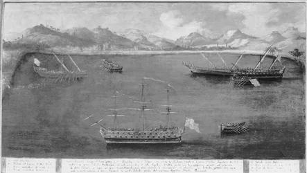 有名な船員の海軍の攻撃の1つ、Mattio Ivanovich da Dobrota、c.1730