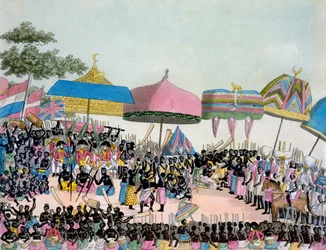 コスミデイからのヤムカスタムのパノラマビュー...ジュリオフェラーリオ作、1820年代〜30年代