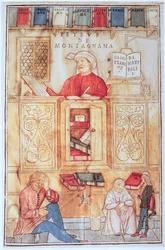 Petrus de Montagnana、1495年にベネチアで出版されたジャン・ド・ケタム作「Fasciculus Medicinae」の挿絵（着色木版画）
