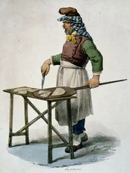 ピザ職人、1820年頃、彫刻、イタリア