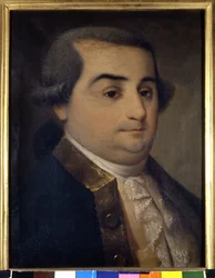 イタリアの法学者、ベッカリーア侯爵チェーザレ・ボネサーナ（1738～1794）の肖像。ミラノ
