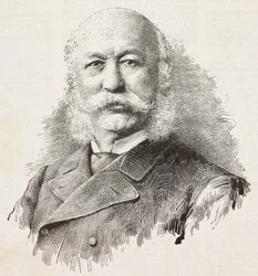 イタリアの愛国者で政治家のジローラモ・カンテッリ（1815-1884）の肖像、バローニとガルデッリの写真からのエングレーヴィング、『L