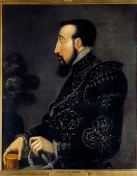 フランス王アンリ2世の肖像（1519-1559） イタリア派の絵画。16世紀日 0,58x0,46 m シャンティイ、コンデ美術館