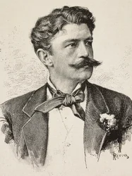 ドイツの政治家、ヘルベルト・フォン・ビスマルク（1849-1904）の肖像、ヴィアネロ兄弟の写真からリエラが彫ったもの、『L