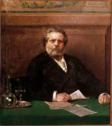 イタリアの詩人ジオスエ・カルドゥッチ（1835-1907）の肖像 匿名の絵画。19世紀末ボローニャ、カーサ・カルドゥッチ - イタリア人詩人ジオスエ・カルドゥッチの肖像 1835-1907.匿名の絵画、19世紀末、カーサ・カルドゥッチ、ボローニャ、イタリア
