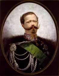 イタリア国王ヴィットリオ・エマヌエーレ2世（ヴィクトル・エマヌエル）（1820-1870）の肖像 匿名の絵画。19世紀 個人蔵 - イタリア国王の肖像 ヴィットリオ・エマニュエル2世（ヴィットリオ・エマニュエル2世）（1820-1870）。匿名の絵画