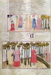 Purg.XXVIII f.47vバージルが休暇を取って、Dante Alighieri（1265-1321）によるThe Divine Comedyから
