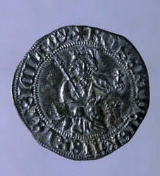 アンジュー家のナポリ王ロベール1世（1275-1343）の時代に鋳造された銀貨。