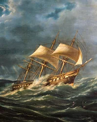 8月22日に進水したスクリュープロペラの蒸気船「プリンチ・ウンベルト号」。