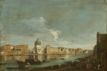ヴェネツィア、大運河沿いのサン・シメオネ・ピッコロの眺め、1760年頃（油彩・キャンバス