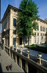 イタリア、ジェネス（ジェノバ）の1530年と1540年に建てられた宮殿（Palazzo）Bianco（またはLuca Grimaldiの宮殿）の眺め