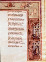 冥界の眺め、キャラクターとモンスター、セネークの「怒れるヘラクレス」のイラスト（ミニチュア