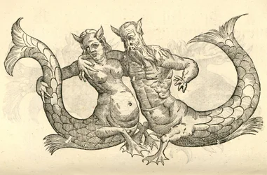 Aldrovandis Monsters of Monsters、1642年からのMonstra Niliaca Pareiのイラスト