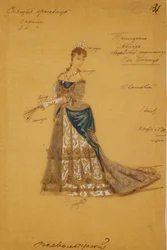 P.チャイコフスキーによるバレエ「眠れる森の美女」の衣装デザイン、1887年
