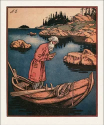 ビリビンの漁師と魚の物語への挿絵、イワン・ヤコブレビッチ (1876-1942)
