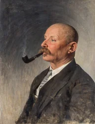 Aleksey Pavlovic Capygin - 作家Aleksey Pavlovich Capygin (1870-1937)の肖像 par Parkhomenko, Ivan Kirillovich (1870-1940).油彩・キャンバス、サイズ：67x52
