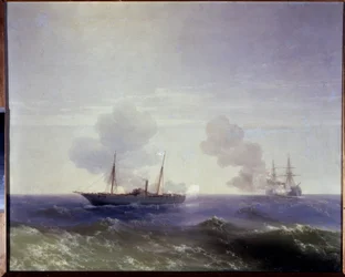1877 年から 1878 年の露土戦争: 1877 年 7 月 11 日、黒海でのロシア巡洋艦ベスタと装甲艦フェティ ビュレンドの間の海戦 (ロシア巡洋艦ベスタと装甲艦フェティ ビュレンドの間の海戦)した