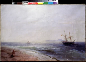 Líle de Tzapri (イタリア) (Tzapri アイスランド)。 Peinture de Ivan Konstantinovich Aivazosky (Ivan Konstantinovich Aivazovsky)