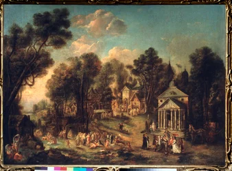 神殿の祭典 - Ivan Michailovich Tankov (Tonkov) (1740-1799) 作、キャンバスに油彩