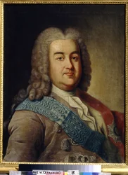 アレクシス・ミハイロヴィチ・チェルカスキー王子（1680-1742）の肖像（A.M.チェルカスキー王子の肖像）。 Ivan Petrovich Argunov (Argunov) (1729-1802) による絵画、キャンバスに油彩、18 世紀半ば。 18世紀のロシア美術。 国立陶磁器博物館