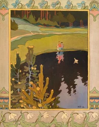 おとぎ話「白いアヒル」のイラスト、1901年。