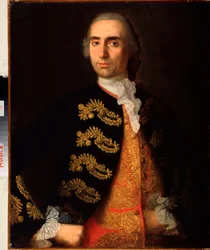 Portrait dYvan Kotsarev (Ivan Kotsarevの肖像) - Painture de Ivan Yakovlevich Vishnyakov (Vishnyakov) (1699-1761), huile sur toile