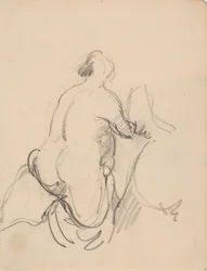 後ろから見た裸の女性の立ち姿