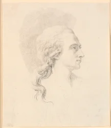 彫刻家アレクサンダー・トリッペルの肖像。 右側のプロフィール