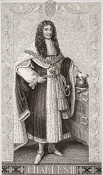 チャールズ2世（1630〜85年）「Illustrations of English and Scottish History」Volume I