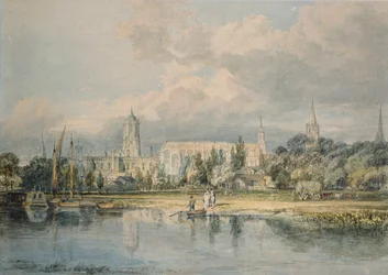 1798-1799年、牧草地からクライストチャーチなどを望む南側の風景