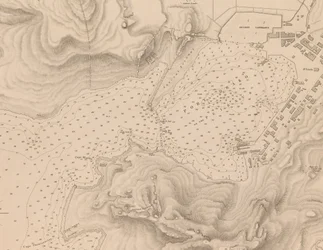 1840年、H.M.S.ビーコン号、トーマス・グレイブス中佐が測量したギリシャ、ペイレウスまたはポート・ドラコ [詳細]。