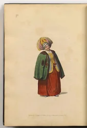 カルーガの商人の妻 出典: ロシア帝国の衣装、1803