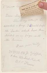 1917年のリバプールウィークリークーリエのコンテスト編集者への手紙