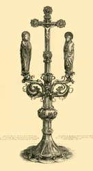 分岐した祭壇の十字架、14〜15世紀、1881年。