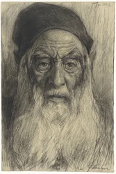 タンジールのあごひげを生やした老人の頭