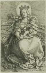 草が茂った銀行の聖母