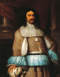 パルマ、ピアチェンツァ、カストロ公ラヌッチョ2世ファルネーゼ（1630-1694）の肖像画、ヤコブ・デニス（1644-1708）作、詳細。