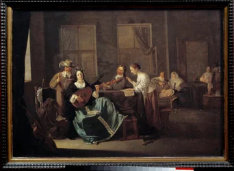 コンサートの様子。ヤコブ・ダック（1600 - 1660）の絵画 Ec.Flam.