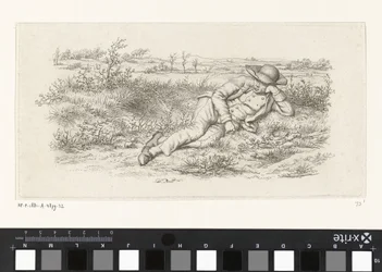 風景の中で横たわる男 習作版画作品／Etudes gravées（連載タイトル）