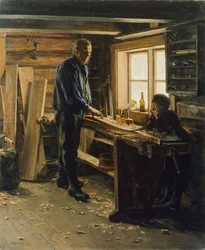 大工仕事小屋にて