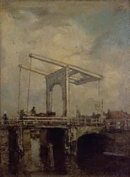 オランダの町の跳ね橋、1875