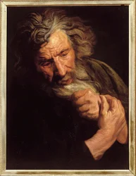 老人の頭の絵 ヤコブ・ヨルダンス（1593-1678）作 1640年頃 アミアン、ピカルディ美術館所蔵