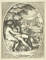 抱き合う神と女神