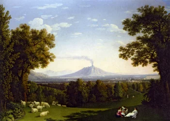ヴェスヴィオ火山とカゼルタ宮殿のある風景