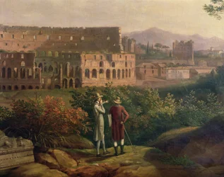 ヨハン・ヴォルフガング・フォン・ゲーテ（1749-1832年）、ローマのコロッセウムを訪れる、1790年頃