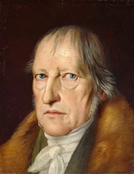 ゲオルク・ヴィルヘルム・フリードリヒ・ヘーゲル（1770-1831）の肖像、シュレジンガー、ヤコブ（1792-1855）によるもの。油彩・キャンバス