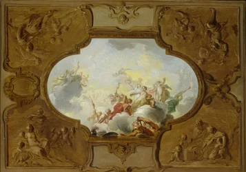 アイネアスの神格化が描かれた天井画のデザイン