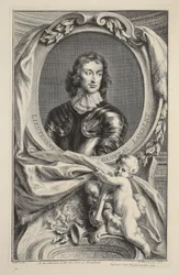 ランバート中将の肖像画、「イギリスの著名人の頭」からのイラスト、パブ。ナップトン、ロンドン1742