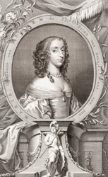 Mary, Princess Royal, Princess of Orange, Countess of Nassau (1631-60) イングランド王チャールズ1世とその妻フランスのヘンリエッタ・マリアの娘、イングランド王ウィリアム3世の母 (エングレーヴィング)